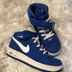 Blue Air Force 1s Mid Canvas